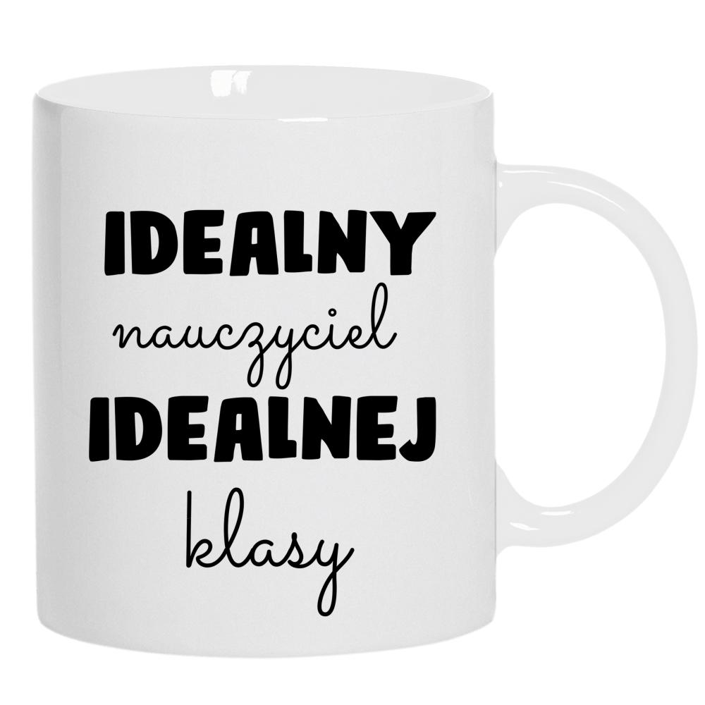 Idealny nauczyciel idealnej klasyy kubek ucho kolor kolor biały