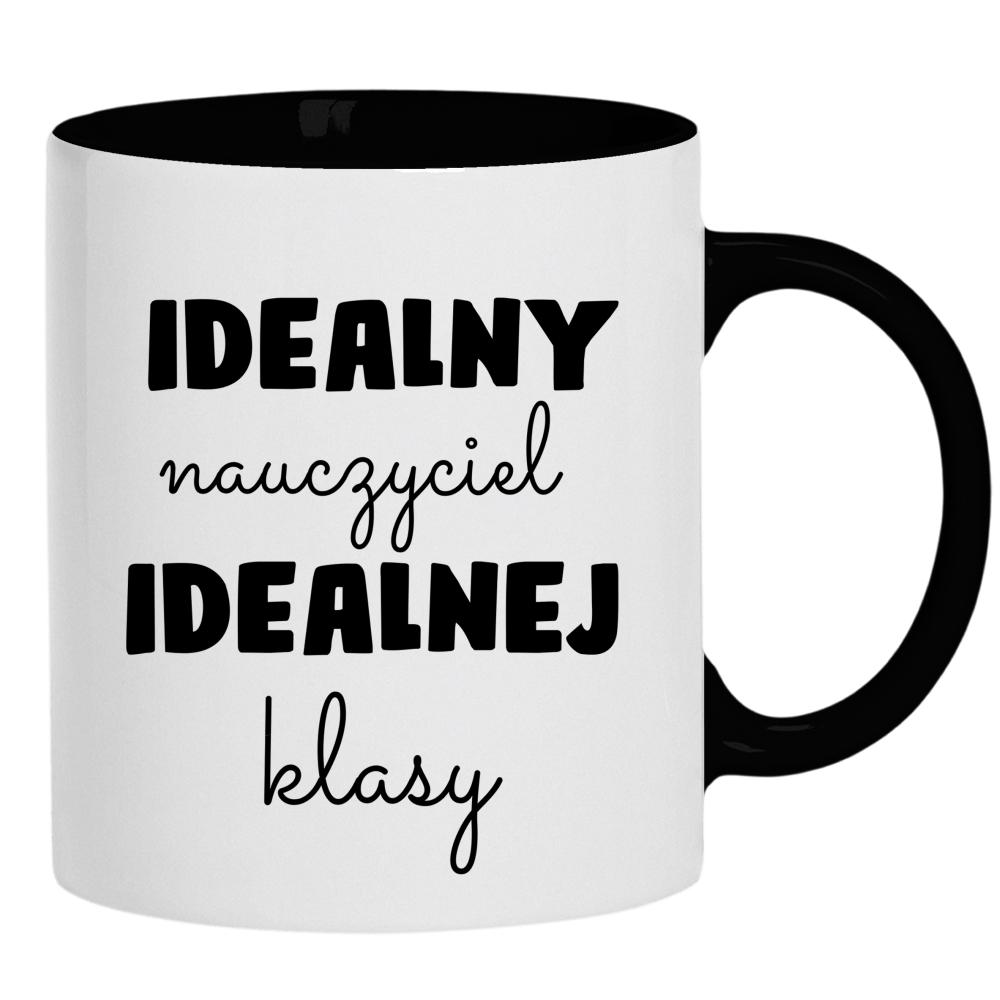 Idealny nauczyciel idealnej klasyy kubek ucho kolor kolor czarnyy