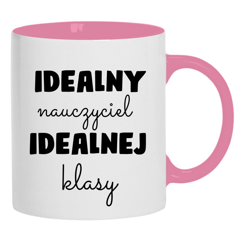 Idealny nauczyciel idealnej klasyy kubek ucho kolor kolor różowy
