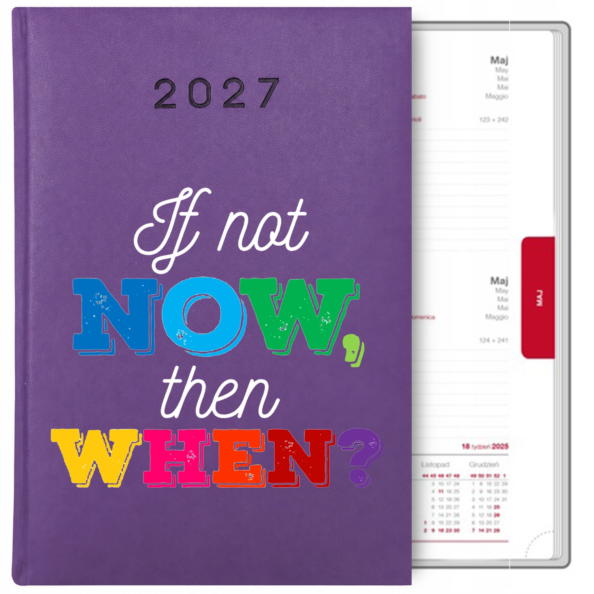 If not now then when kalendarz książkowy a5 2027 kolor fioletowy