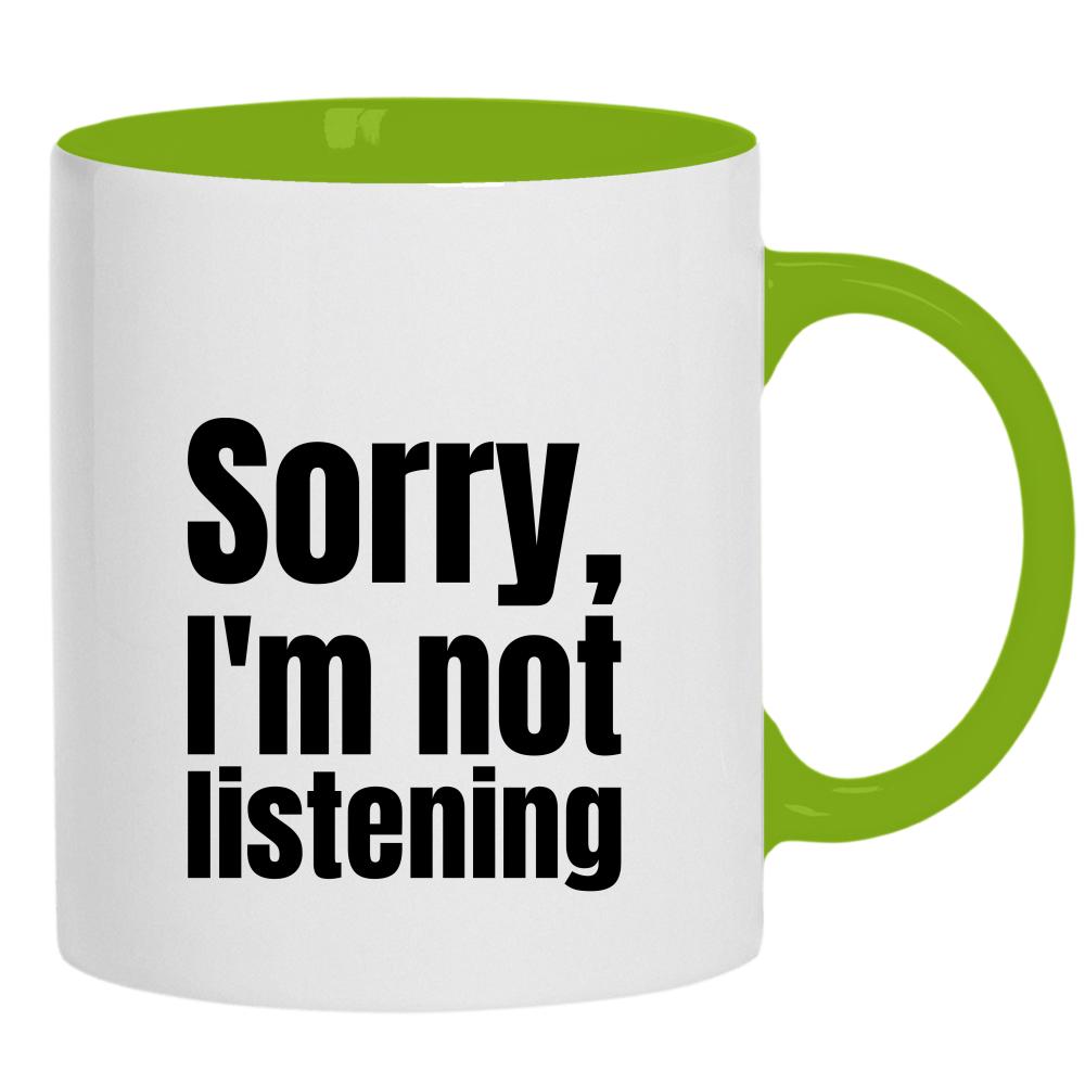 Im not listening kubek ucho kolor kolor zielony