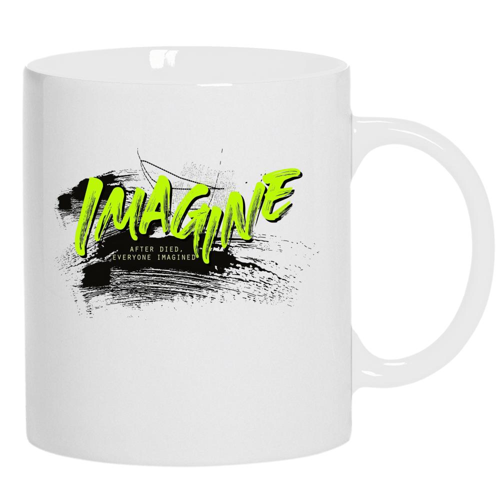 Imagine After Died, Everyone Imagined kubek ucho kolor kolor biały