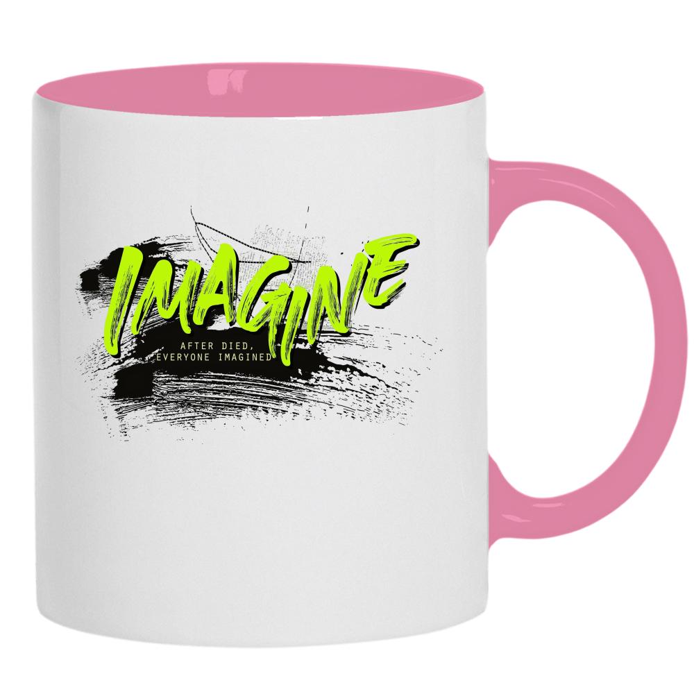 Imagine After Died, Everyone Imagined kubek ucho kolor kolor różowy