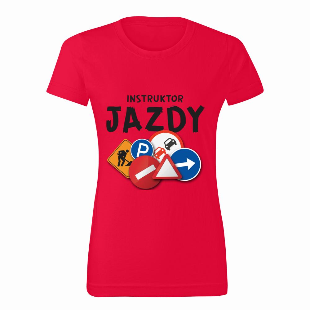 Instruktor Jazdy koszulka damska kolor czerwony