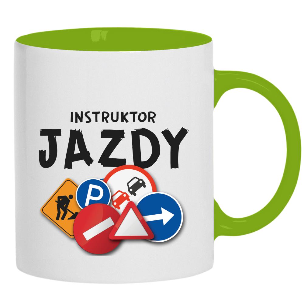 Instruktor Jazdy kubek ucho kolor kolor zielony