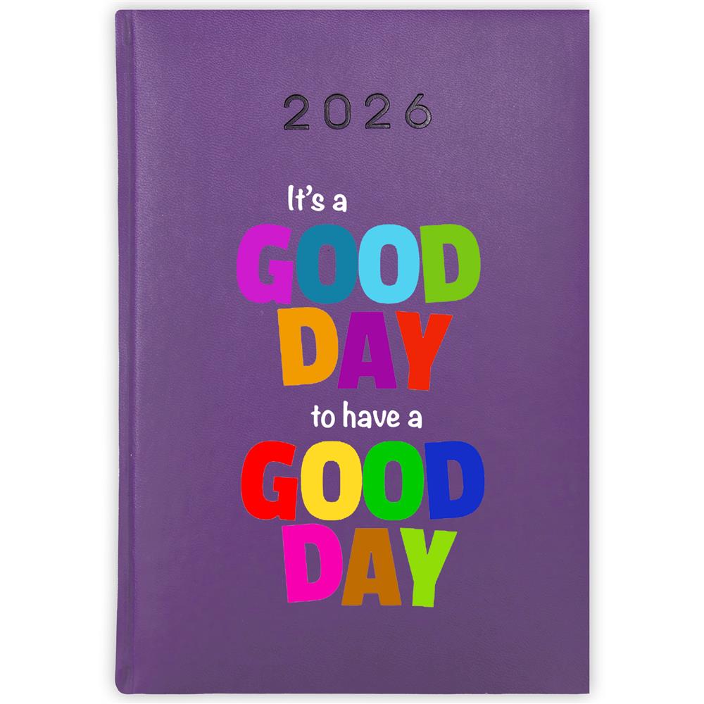 It’s a good day to have a good day kalendarz książkowy a5 2026 kolor fioletowy