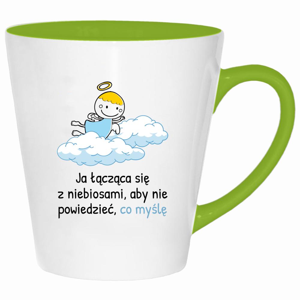 Ja łącząca się z niebiosami kubek latte kolor limonka