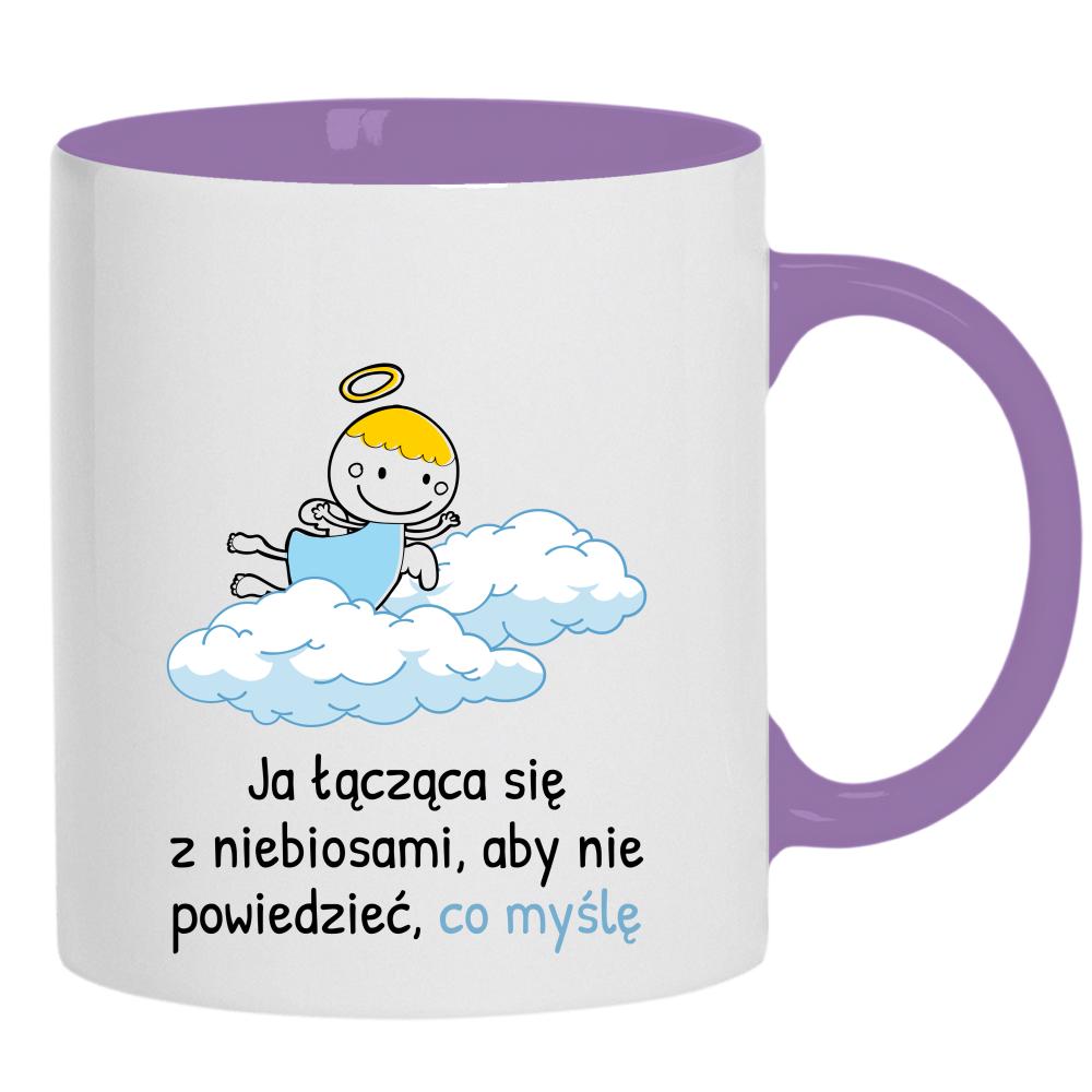 Ja łącząca się z niebiosami kubek ucho kolor kolor jasnofioletowy