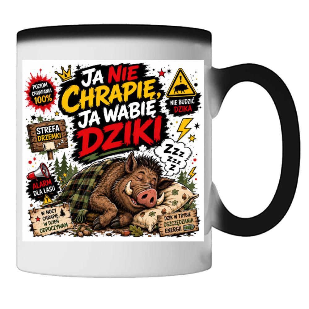 Ja nie chrapię, ja wabię dziki kubek magiczny kolor czerwony