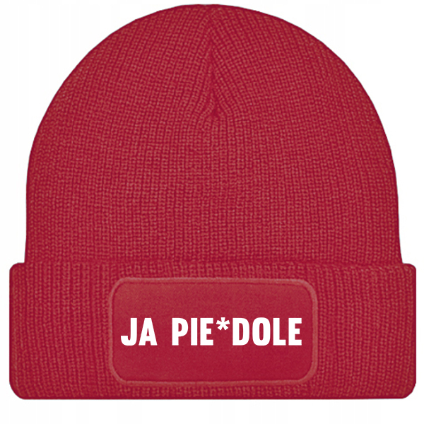 Ja pie#dole czapka zimowa kolor czerwony