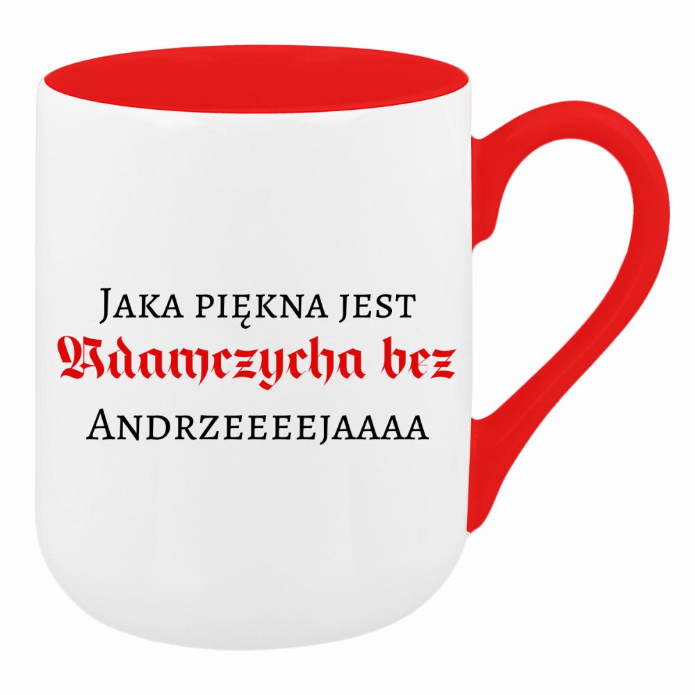 Jaka piękna jest Adamczycha bez Andrzeja kubek coffee kolor czerwony latte