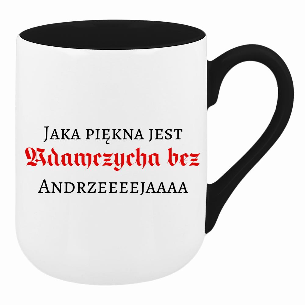 Jaka piękna jest Adamczycha bez Andrzeja kubek coffee kolor różowawo-szary