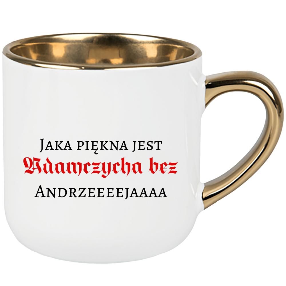 Jaka piękna jest Adamczycha bez Andrzeja kubek elegant duży kolor czerwony latte
