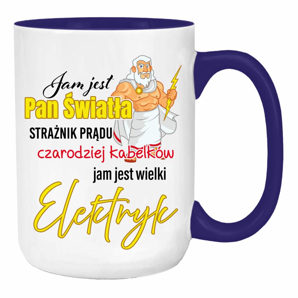 Jam jest pan światła duży kubek ucho kolor kolor navy