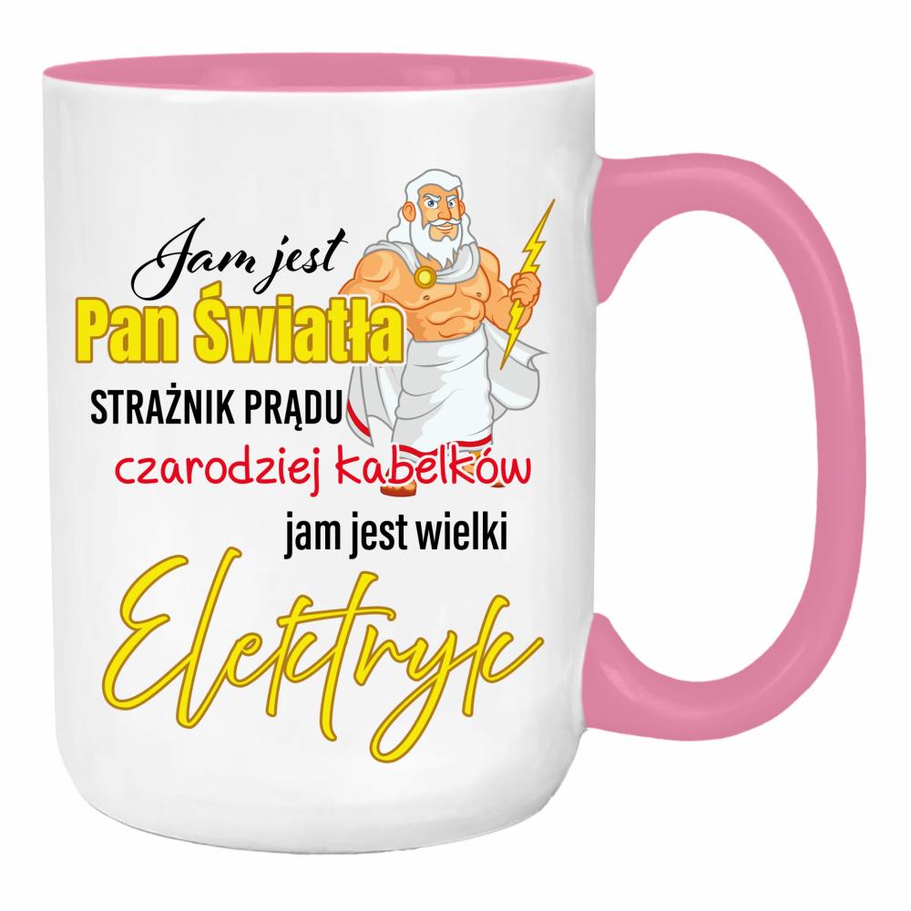 Jam jest pan światła duży kubek ucho kolor kolor różowy