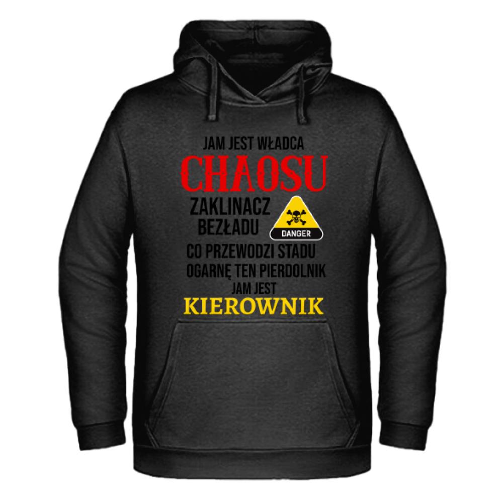 JAM JEST WŁADCA CHAOSU bluza męska z kapturem kolor biały
