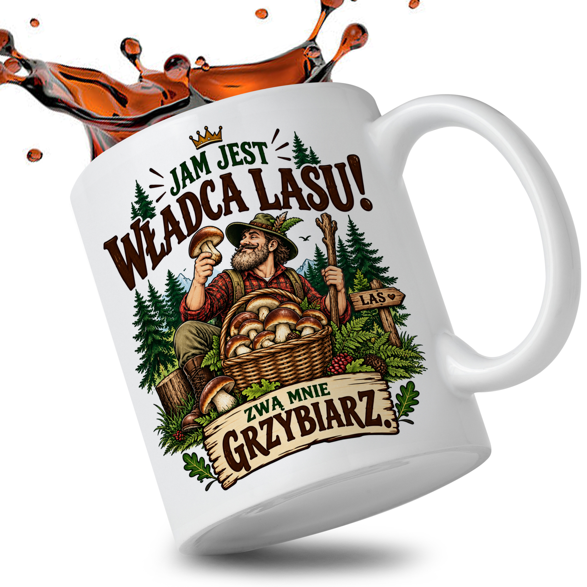 Jam jest Władca Lasu! kubek ucho kolor kolor biały
