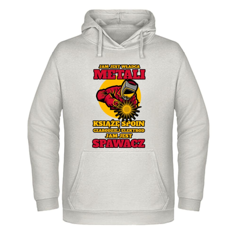 Jam jest władca Metali bluza męska z kapturem kolor vanilla milkshake