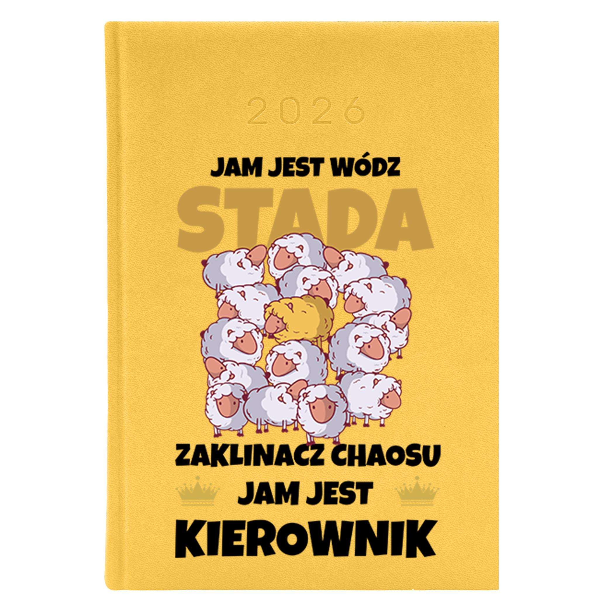 Jam jest wódz stada 2 kalendarz książkowy a5 2026 kolor żółty kalendarz