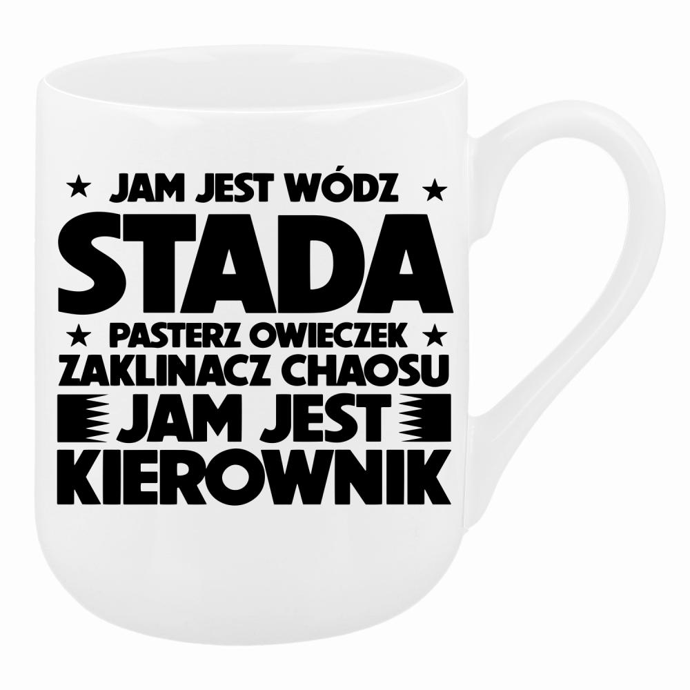 JAM JEST WÓDZ STADA kubek coffee kolor biały