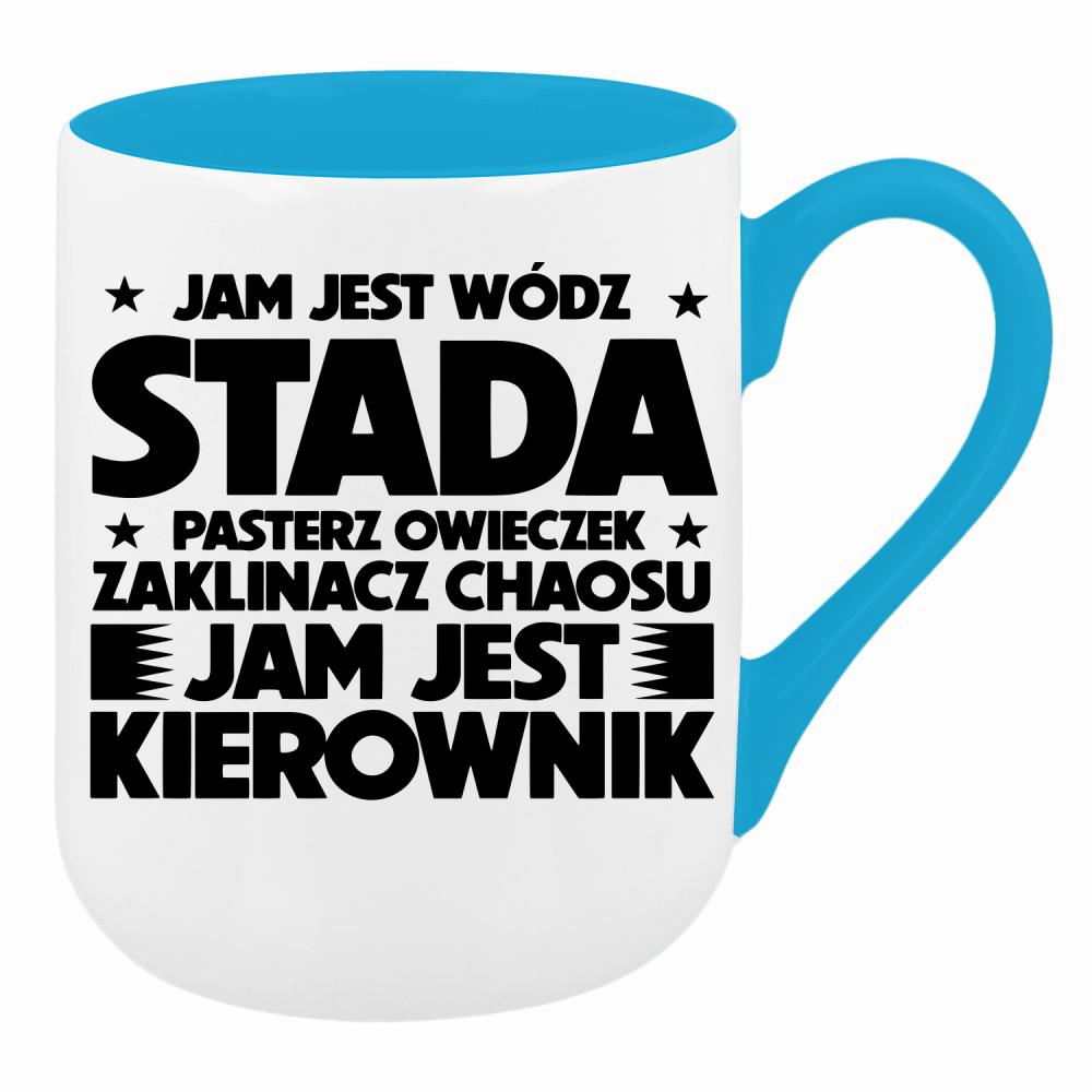 JAM JEST WÓDZ STADA kubek coffee kolor turkusowy