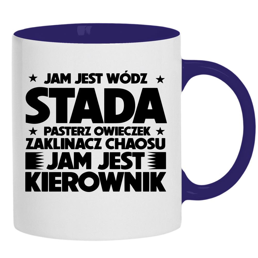 JAM JEST WÓDZ STADA kubek ucho kolor kolor navy