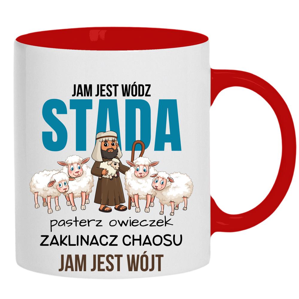 Jam wódź stada pasterz owieczek zaklinacz chaosu kubek ucho kolor kolor czerwony
