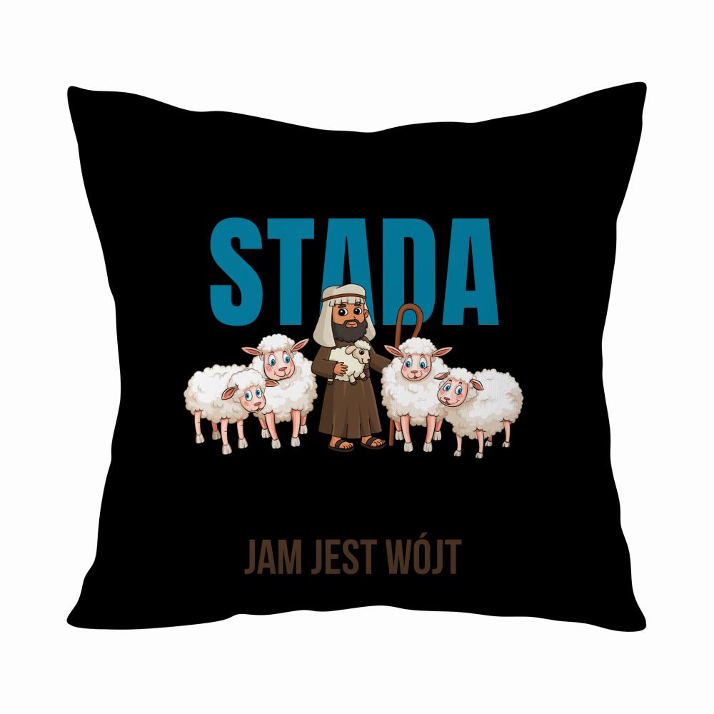Jam wódź stada pasterz owieczek zaklinacz chaosu poduszka kolor czarnyy