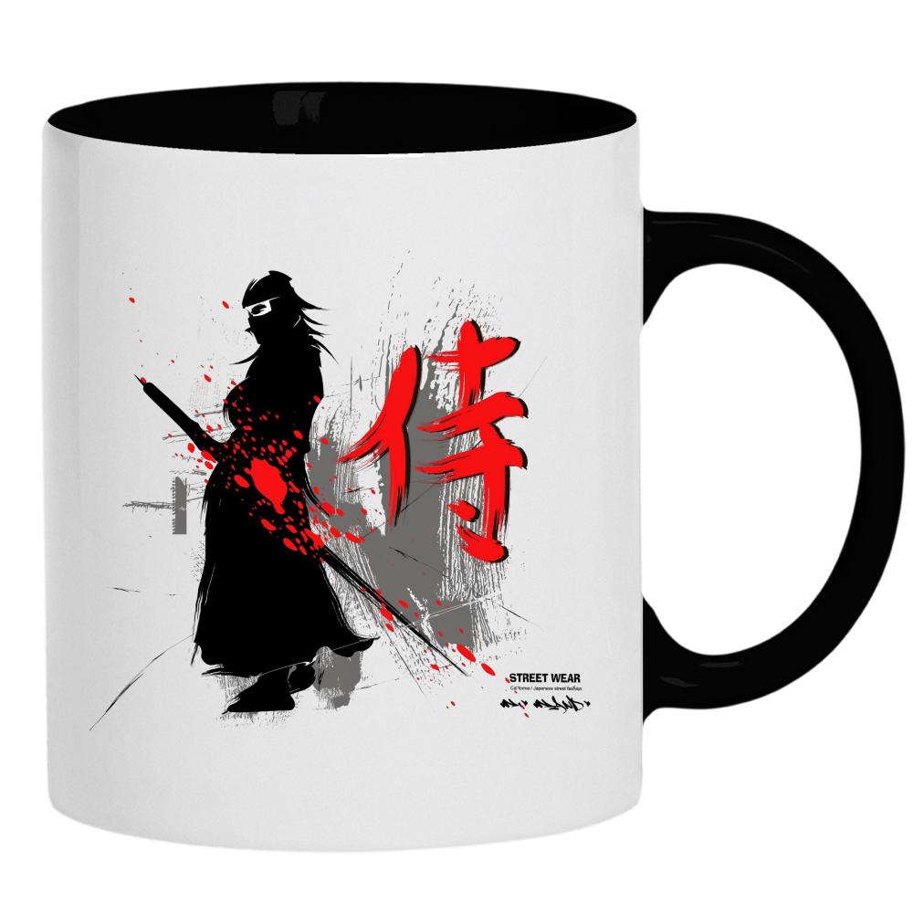 Japan Street Wear kubek ucho kolor kolor czarnyy