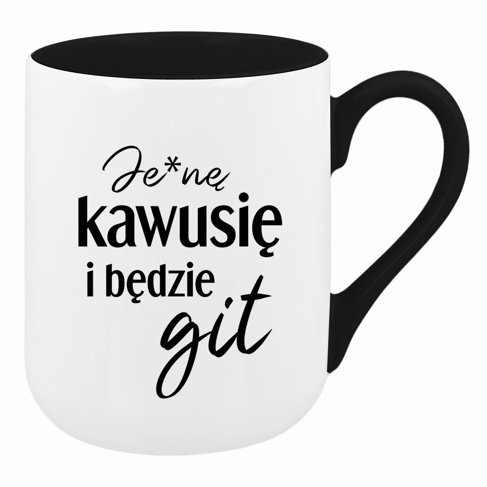 Je*ne kawusię i będzie git kubek coffee kolor navy