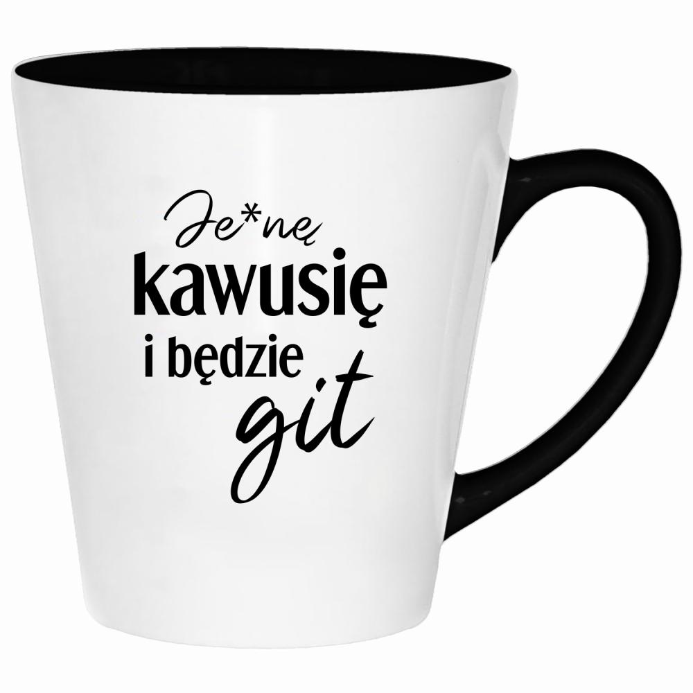 Je*ne kawusię i będzie git kubek latte kolor red