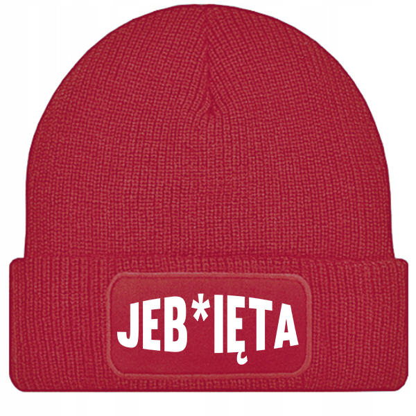 Jeb#ięta czapka zimowa kolor czerwony
