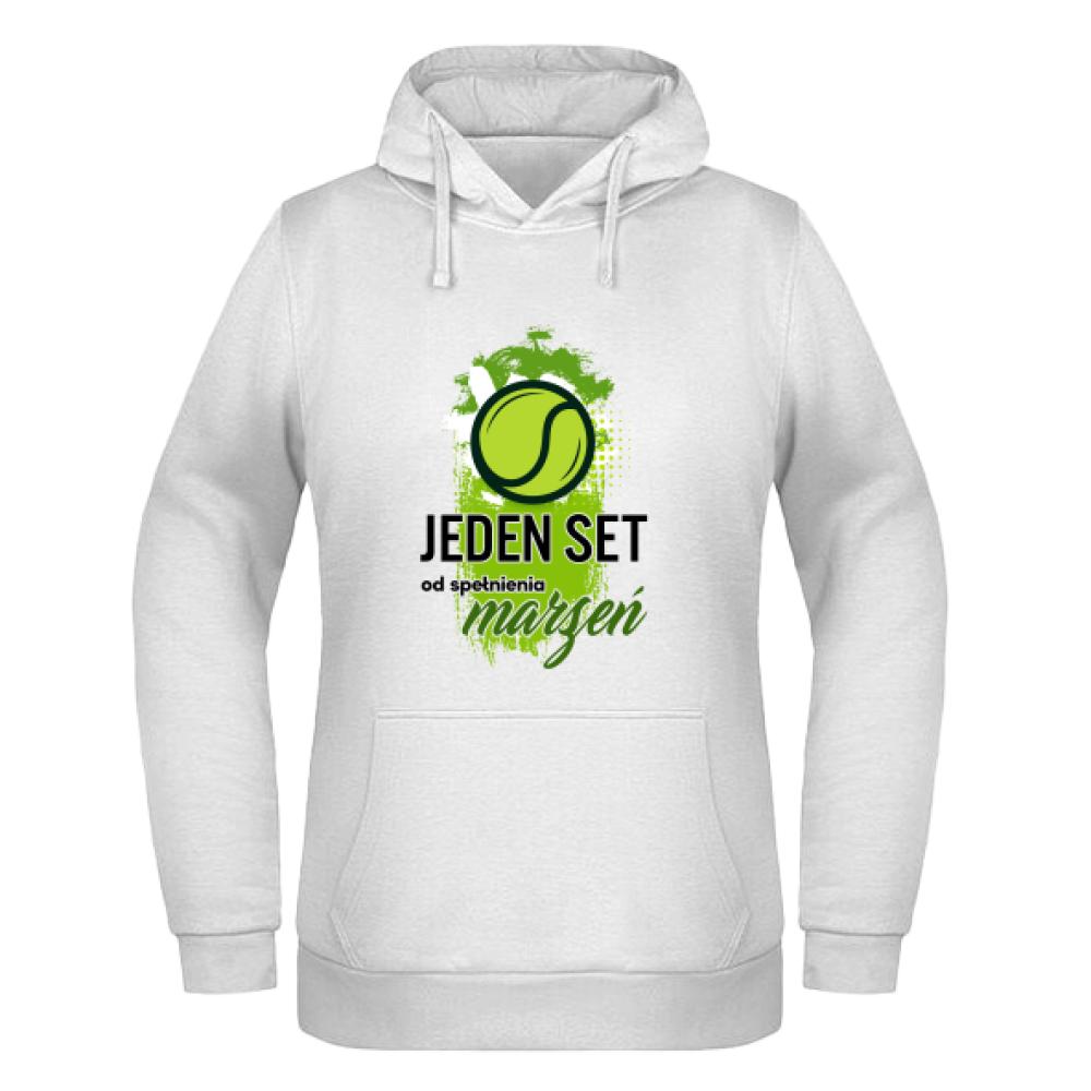 Jeden set od spełnienia marzeń Biały bluza damska z kapturem