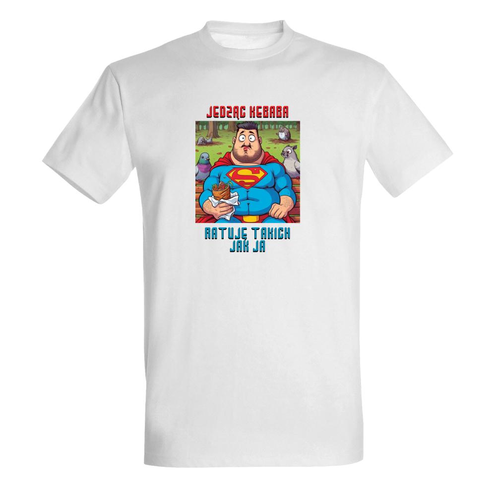 JEDZĄC KEBABA RATUJĘ TAKICH JAK JA koszulka męska