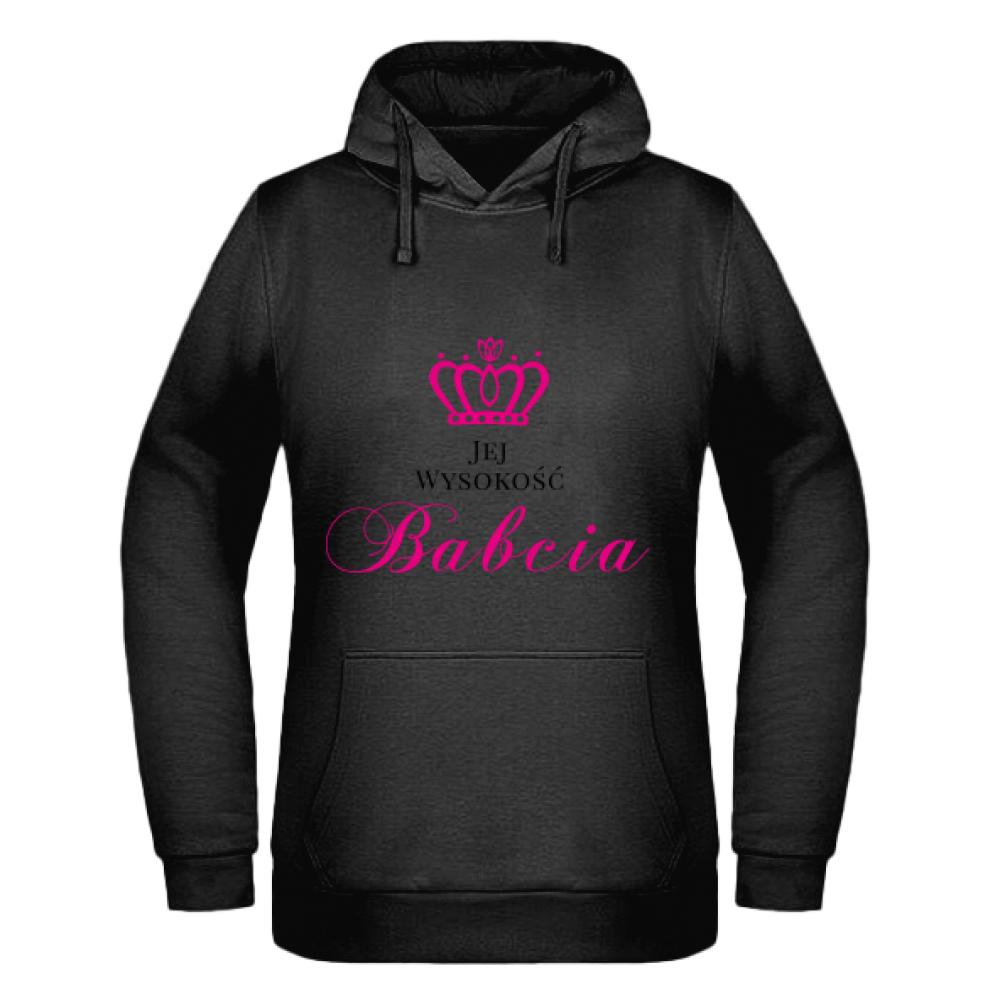 Jej Wysokość Babcia bluza damska z kapturem kolor zielony
