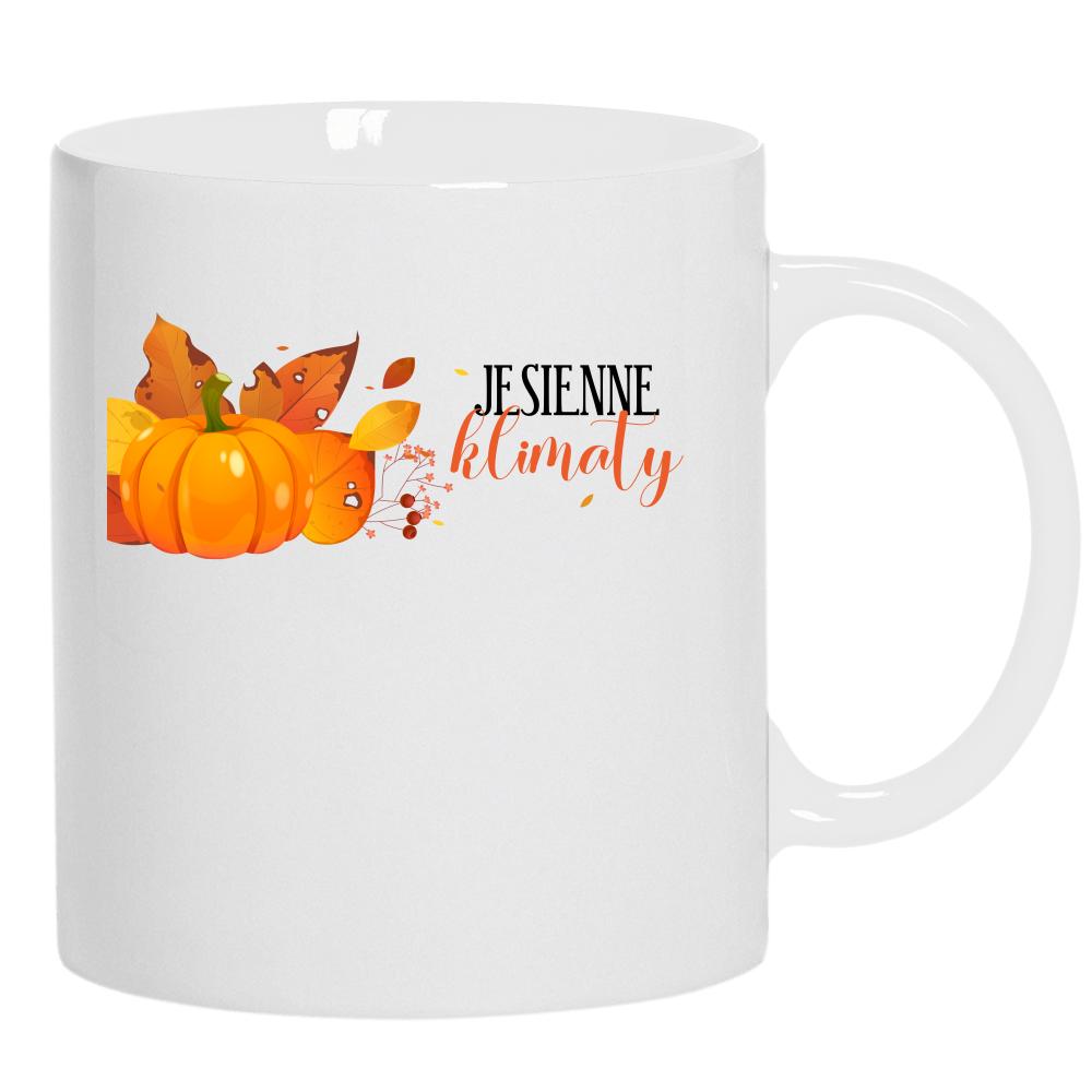 Jesienne Klimaty kubek ucho kolor kolor biały
