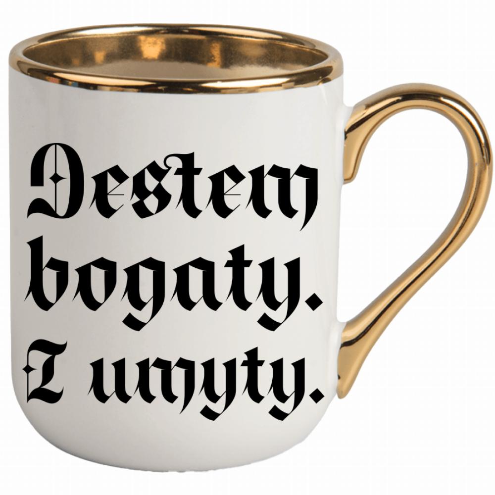 Jestem bogaty i umyty kubek elegant biały