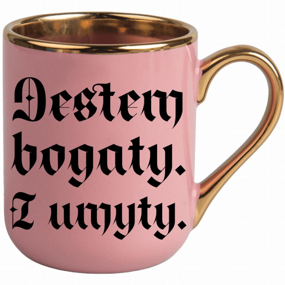 Jestem bogaty i umyty kubek elegant różowy kolor różowy