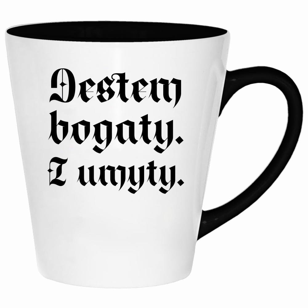 Jestem bogaty i umyty kubek latte kolor żółty
