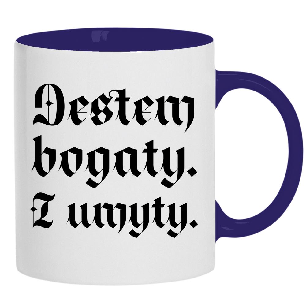 Jestem bogaty i umyty kubek ucho kolor kolor navy
