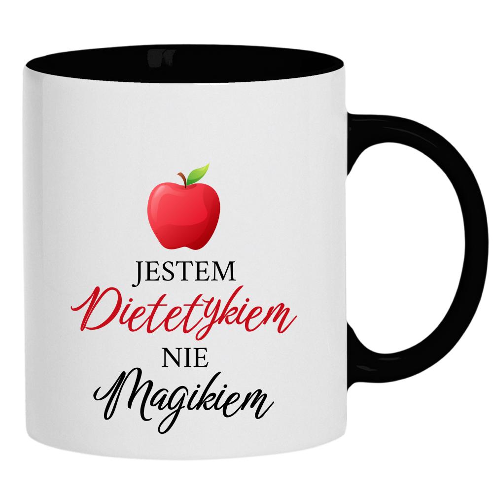 Jestem dietetykiem, nie magikiem kubek ucho kolor kolor czarnyy