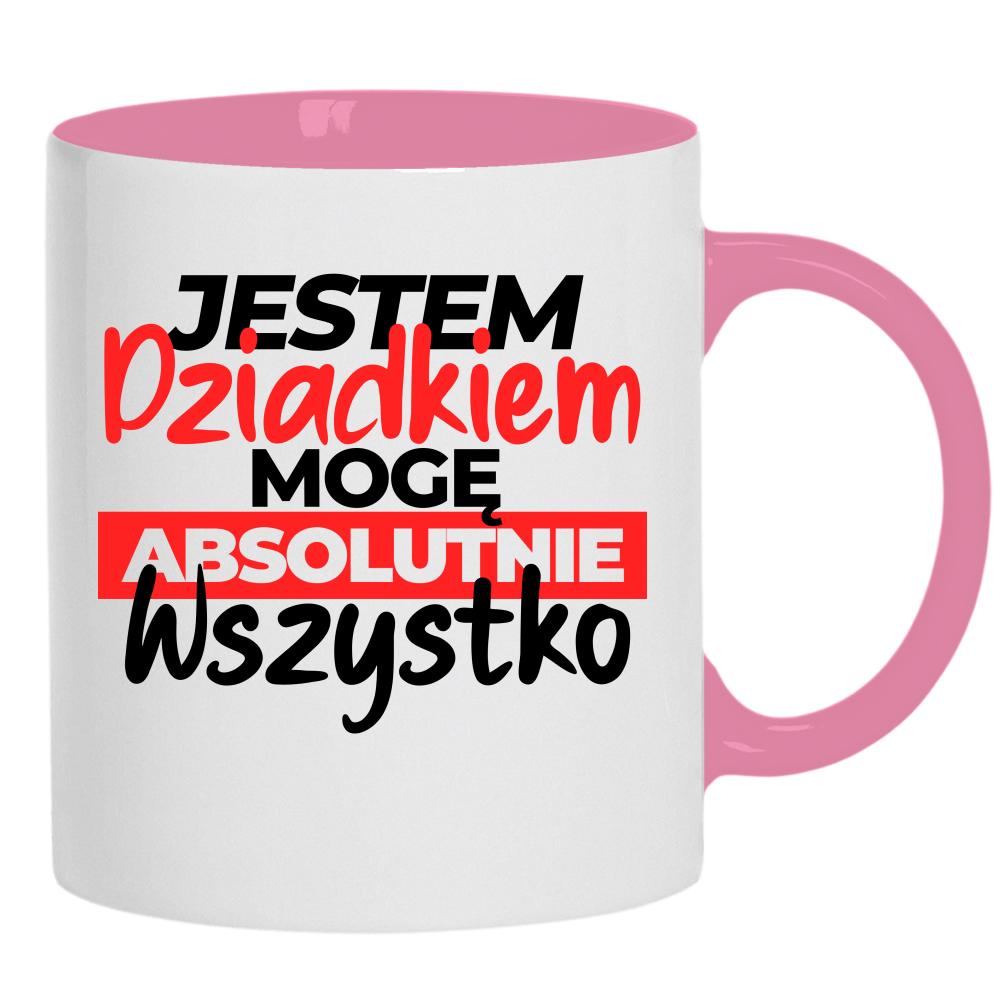 Jestem Dziadkiem Mogę Wszystko kubek ucho kolor kolor różowy
