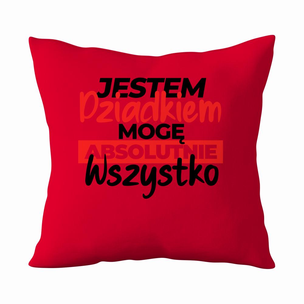 Jestem Dziadkiem Mogę Wszystko poduszka kolor czerwony