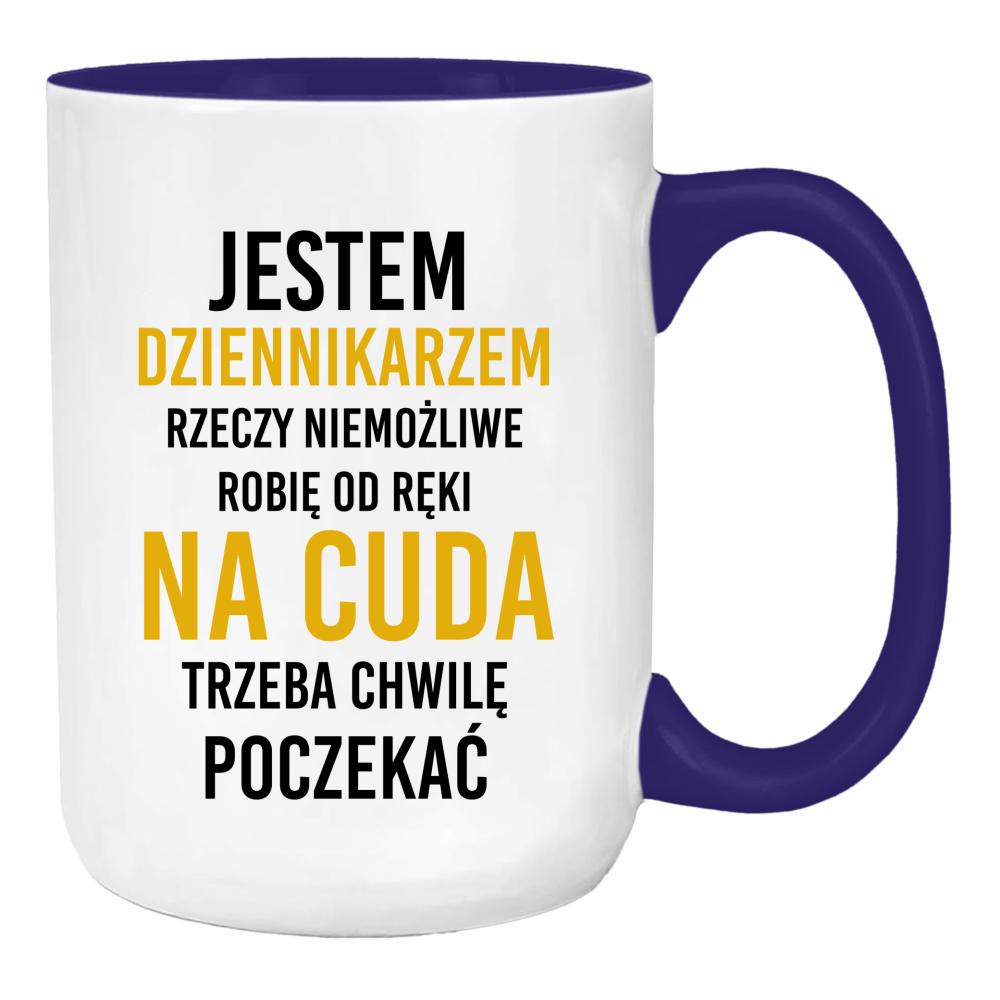 Jestem Dziennikarzem Niemożliwe robię od ręk duży kubek ucho kolor kolor navy