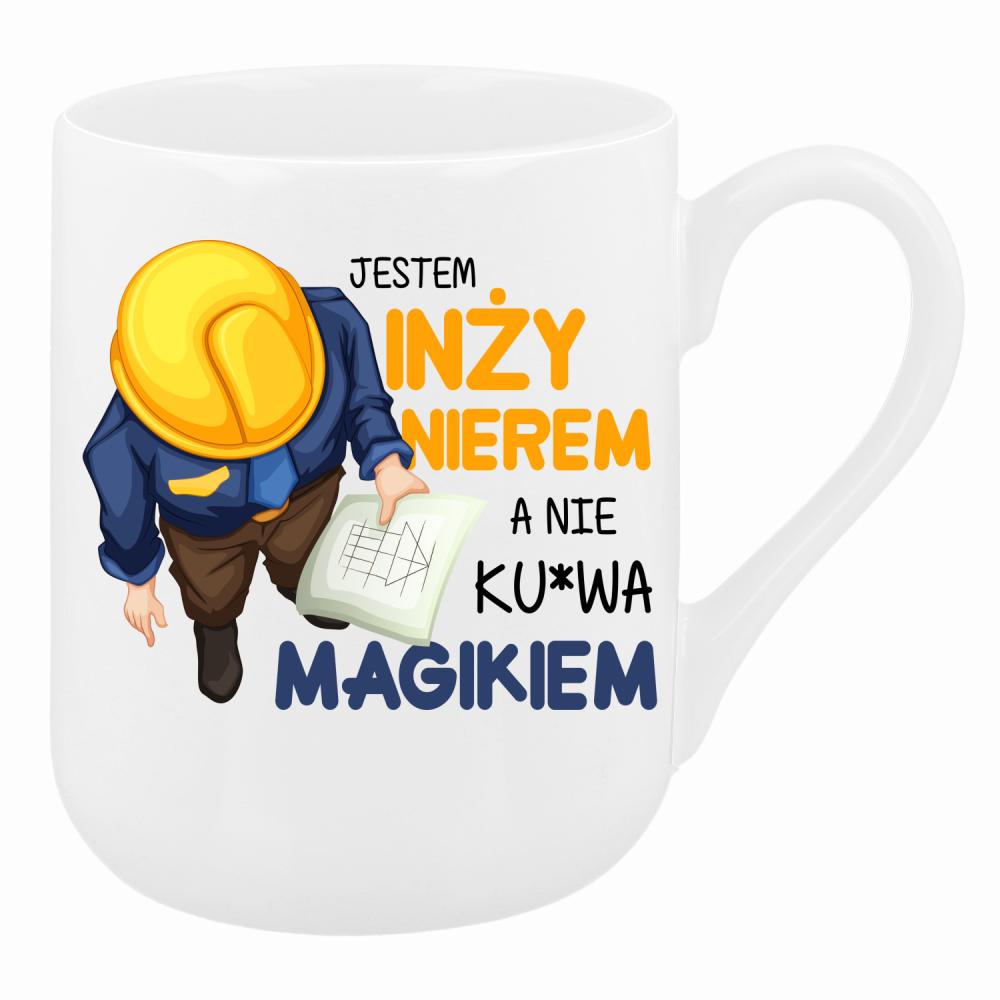 Jestem inżynierem, a nie ku*wa magikiem kubek coffee kolor biały