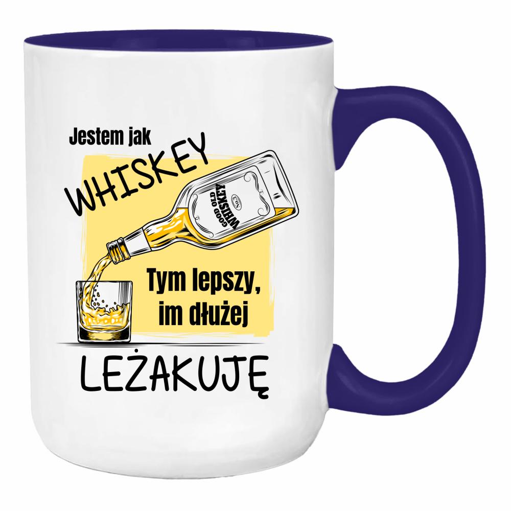 Jestem jak whiskey lepszy im dłużej leżakuję duży kubek ucho kolor kolor navy