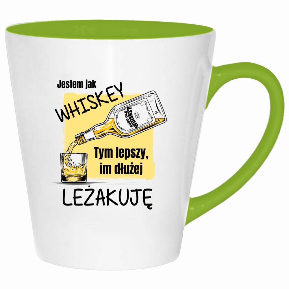 Jestem jak whiskey lepszy im dłużej leżakuję kubek latte kolor limonka