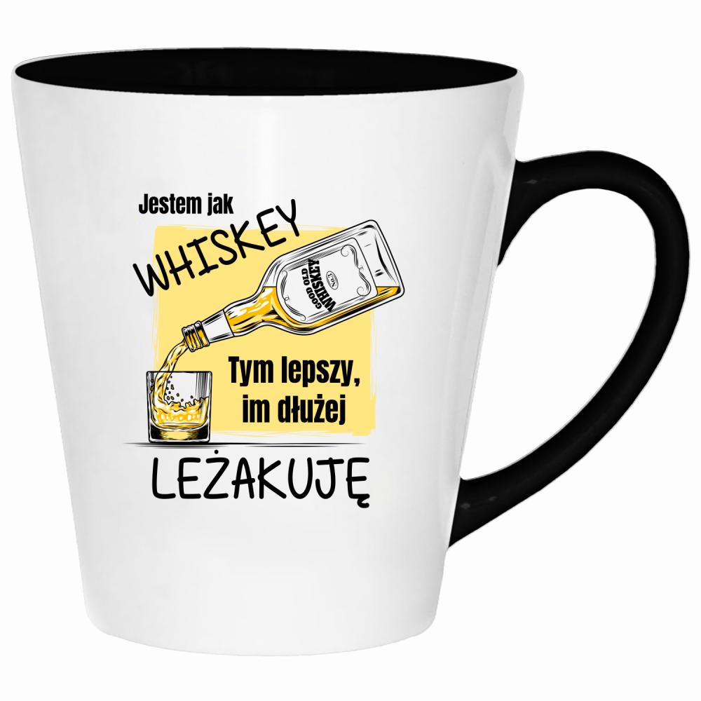 Jestem jak whiskey lepszy im dłużej leżakuję kubek latte kolor żółty