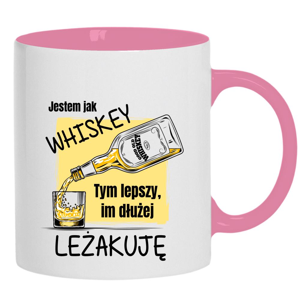 Jestem jak whiskey lepszy im dłużej leżakuję kubek ucho kolor kolor różowy