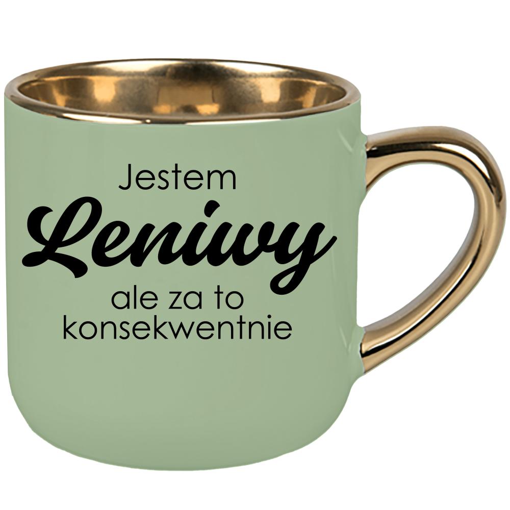 Jestem leniwy, ale za to konsekwentnie. kubek elegant duży kolor zielony 2